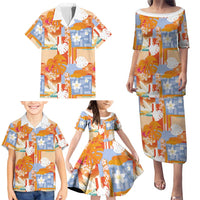 Hawaiian and Japanese Culture Together Family Matching Puletasi and Hawaiian Shirt Palaka Japanese Art and Tropical Motif Tribal Patchwork LT03 - Polynesian Pride