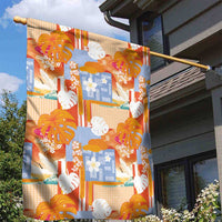 Hawaiian and Japanese Culture Together Garden Flag Palaka Japanese Art and Tropical Motif Tribal Patchwork LT03 - Polynesian Pride