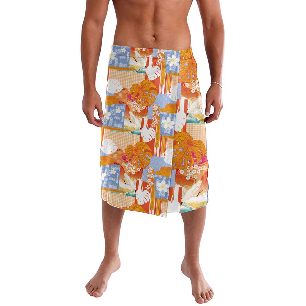 Hawaiian and Japanese Culture Together Lavalava Palaka Japanese Art and Tropical Motif Tribal Patchwork