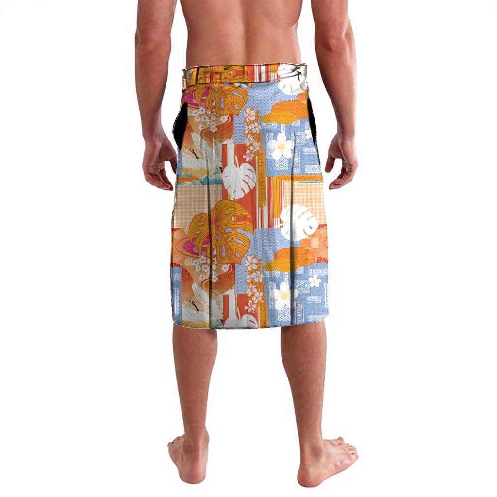 Hawaiian and Japanese Culture Together Lavalava Palaka Japanese Art and Tropical Motif Tribal Patchwork