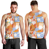 Hawaiian and Japanese Culture Together Men Tank Top Palaka Japanese Art and Tropical Motif Tribal Patchwork LT03 - Polynesian Pride