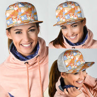 Hawaiian and Japanese Culture Together Mesh Trucker Cap Palaka Japanese Art and Tropical Motif Tribal Patchwork