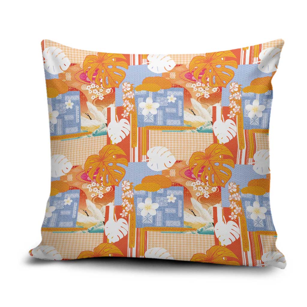 Hawaiian and Japanese Culture Together Pillow Cover Palaka Japanese Art and Tropical Motif Tribal Patchwork LT03 Multicolor - Polynesian Pride