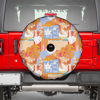 Hawaiian and Japanese Culture Together Spare Tire Cover Palaka Japanese Art and Tropical Motif Tribal Patchwork LT03 - Polynesian Pride