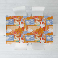 Hawaiian and Japanese Culture Together Tablecloth Palaka Japanese Art and Tropical Motif Tribal Patchwork