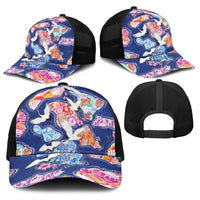 Hawaiian and Japanese Culture Together Baseball Net Cap Hawaiian Archipelago Shape Sea Animals