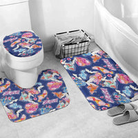 Hawaiian and Japanese Culture Together Bathroom Set Hawaiian Archipelago Shape Sea Animals
