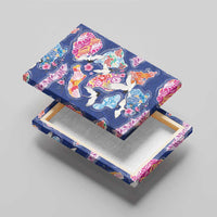Hawaiian and Japanese Culture Together Canvas Wall Art Hawaiian Archipelago Shape Sea Animals