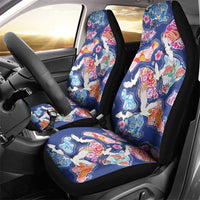 Hawaiian and Japanese Culture Together Car Seat Cover Hawaiian Archipelago Shape Sea Animals