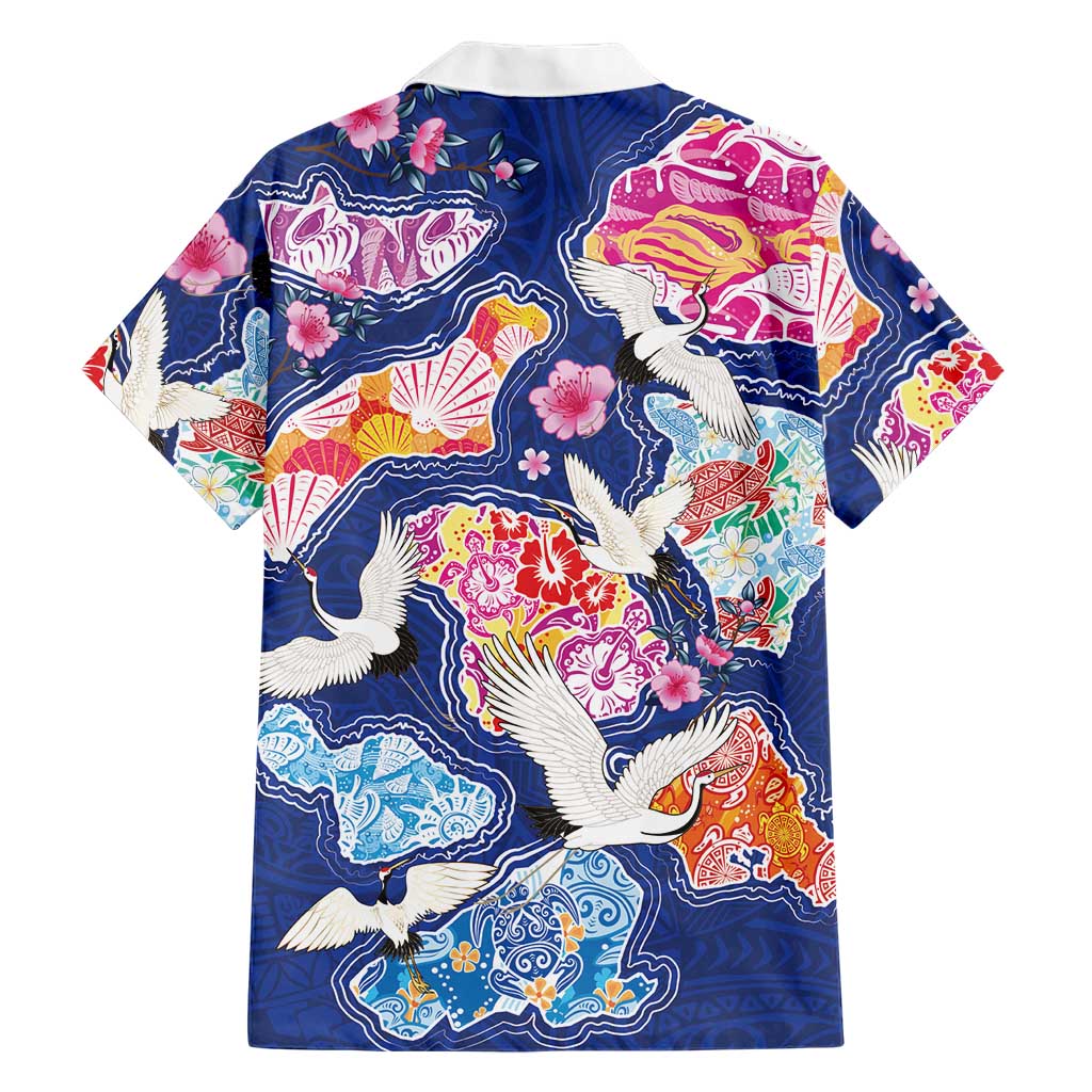 Hawaiian and Japanese Culture Together Family Matching Tank Maxi Dress and Hawaiian Shirt Hawaiian Archipelago Shape Sea Animals LT03 - Polynesian Pride