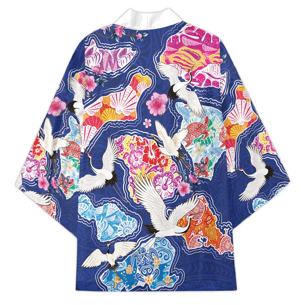 Hawaiian and Japanese Culture Together Kimono Hawaiian Archipelago Shape Sea Animals