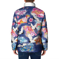 Hawaiian and Japanese Culture Together Padded Jacket Hawaiian Archipelago Shape Sea Animals LT03 - Polynesian Pride