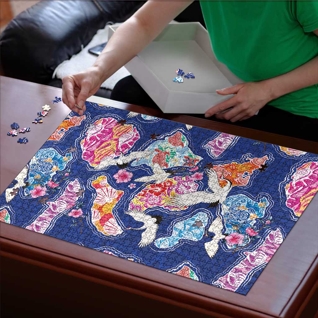 Hawaiian and Japanese Culture Together Puzzle Hawaiian Archipelago Shape Sea Animals