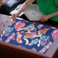 Hawaiian and Japanese Culture Together Puzzle Hawaiian Archipelago Shape Sea Animals