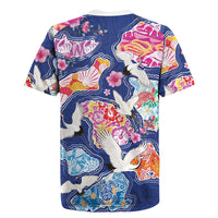 Hawaiian and Japanese Culture Together Rugby Jersey Hawaiian Archipelago Shape Sea Animals