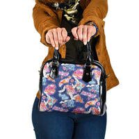 Hawaiian and Japanese Culture Together Shoulder Handbag Hawaiian Archipelago Shape Sea Animals