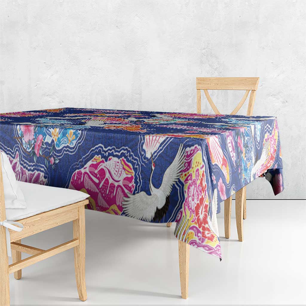 Hawaiian and Japanese Culture Together Tablecloth Hawaiian Archipelago Shape Sea Animals