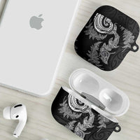 New Zealand Sea Animals with Maori Tribal Tattoo AirPods Case Shark Manta Ray with Silver Fern Black LT03 - Polynesian Pride