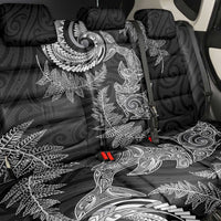 New Zealand Sea Animals with Maori Tribal Tattoo Back Car Seat Cover Shark Manta Ray with Silver Fern Black LT03 - Polynesian Pride