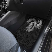 New Zealand Sea Animals with Maori Tribal Tattoo Car Mats Shark Manta Ray with Silver Fern Black LT03 - Polynesian Pride