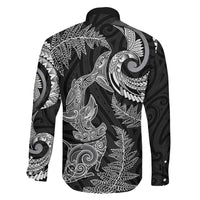 New Zealand Sea Animals with Maori Tribal Tattoo Family Matching Mermaid Dress and Hawaiian Shirt Shark Manta Ray with Silver Fern Black LT03 - Polynesian Pride