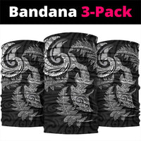 New Zealand Sea Animals with Maori Tribal Tattoo Neck Gaiter Shark Manta Ray with Silver Fern Black LT03 package One Size: 25*50cm Black - Polynesian Pride