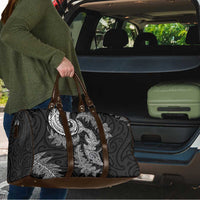 New Zealand Sea Animals with Maori Tribal Tattoo Travel Bag Shark Manta Ray with Silver Fern Black LT03 - Polynesian Pride