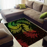 New Zealand Sea Animals with Maori Tribal Tattoo Area Rug Shark Manta Ray with Silver Fern Reggae LT03 - Polynesian Pride
