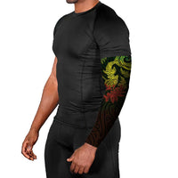 New Zealand Sea Animals with Maori Tribal Tattoo Arm Sleeves Shark Manta Ray with Silver Fern Reggae LT03 - Polynesian Pride