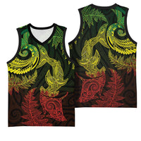 New Zealand Sea Animals with Maori Tribal Tattoo Basketball Jersey Shark Manta Ray with Silver Fern Reggae LT03 - Polynesian Pride