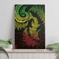 New Zealand Sea Animals with Maori Tribal Tattoo Canvas Wall Art Shark Manta Ray with Silver Fern Reggae LT03 - Polynesian Pride