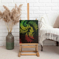 New Zealand Sea Animals with Maori Tribal Tattoo Canvas Wall Art Shark Manta Ray with Silver Fern Reggae LT03 - Polynesian Pride