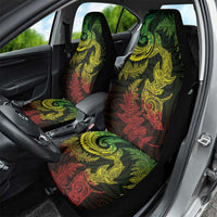 New Zealand Sea Animals with Maori Tribal Tattoo Car Seat Cover Shark Manta Ray with Silver Fern Reggae LT03 - Polynesian Pride