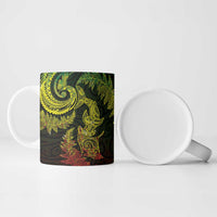 New Zealand Sea Animals with Maori Tribal Tattoo Ceramic Mug Shark Manta Ray with Silver Fern Reggae LT03 - Polynesian Pride