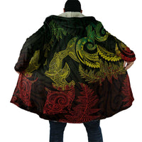New Zealand Sea Animals with Maori Tribal Tattoo Cloak Shark Manta Ray with Silver Fern Reggae LT03 - Polynesian Pride