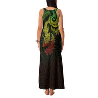 New Zealand Sea Animals with Maori Tribal Tattoo Family Matching Tank Maxi Dress and Hawaiian Shirt Shark Manta Ray with Silver Fern Reggae LT03 - Polynesian Pride