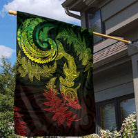 New Zealand Sea Animals with Maori Tribal Tattoo Garden Flag Shark Manta Ray with Silver Fern Reggae LT03 - Polynesian Pride