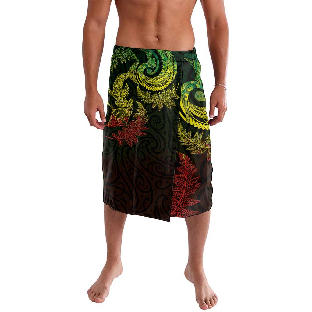 New Zealand Sea Animals with Maori Tribal Tattoo Lavalava Shark Manta Ray with Silver Fern Reggae LT03 Reggae - Polynesian Pride