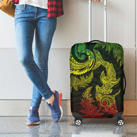 New Zealand Sea Animals with Maori Tribal Tattoo Luggage Cover Shark Manta Ray with Silver Fern Reggae LT03 - Polynesian Pride