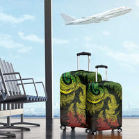 New Zealand Sea Animals with Maori Tribal Tattoo Luggage Cover Shark Manta Ray with Silver Fern Reggae LT03 - Polynesian Pride