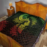 New Zealand Sea Animals with Maori Tribal Tattoo Quilt Shark Manta Ray with Silver Fern Reggae LT03 - Polynesian Pride