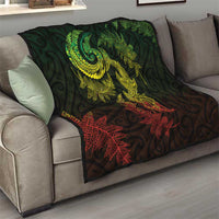 New Zealand Sea Animals with Maori Tribal Tattoo Quilt Shark Manta Ray with Silver Fern Reggae LT03 - Polynesian Pride