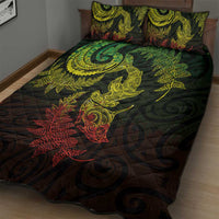 New Zealand Sea Animals with Maori Tribal Tattoo Quilt Bed Set Shark Manta Ray with Silver Fern Reggae LT03 - Polynesian Pride