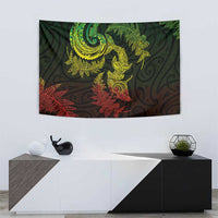 New Zealand Sea Animals with Maori Tribal Tattoo Tapestry Shark Manta Ray with Silver Fern Reggae LT03 - Polynesian Pride