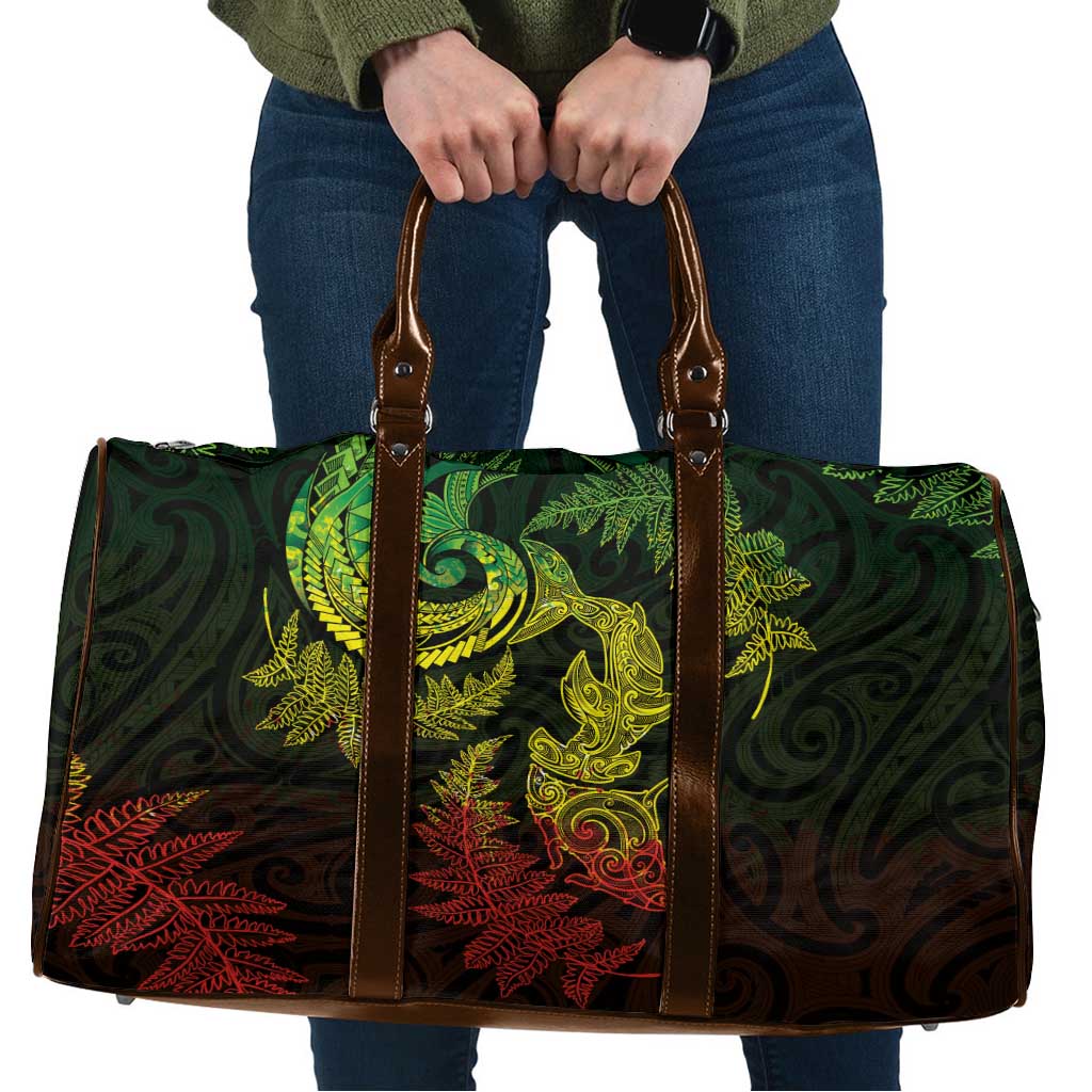 New Zealand Sea Animals with Maori Tribal Tattoo Travel Bag Shark Manta Ray with Silver Fern Reggae LT03 Reggae - Polynesian Pride