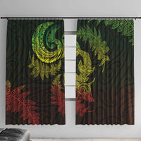 New Zealand Sea Animals with Maori Tribal Tattoo Window Curtain Shark Manta Ray with Silver Fern Reggae LT03 With Hooks Reggae - Polynesian Pride