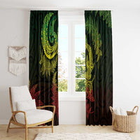 New Zealand Sea Animals with Maori Tribal Tattoo Window Curtain Shark Manta Ray with Silver Fern Reggae LT03 - Polynesian Pride