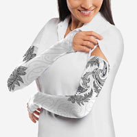 New Zealand Sea Animals with Maori Tribal Tattoo Arm Sleeves Shark Manta Ray with Silver Fern White LT03 - Polynesian Pride