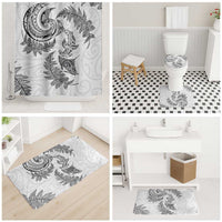 New Zealand Sea Animals with Maori Tribal Tattoo Bathroom Set Shark Manta Ray with Silver Fern White LT03 - Polynesian Pride