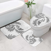 New Zealand Sea Animals with Maori Tribal Tattoo Bathroom Set Shark Manta Ray with Silver Fern White LT03 - Polynesian Pride